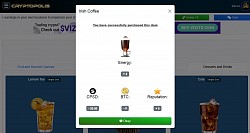 @ Restaurant - Purchase of Irish Coffee to replenish Energy.